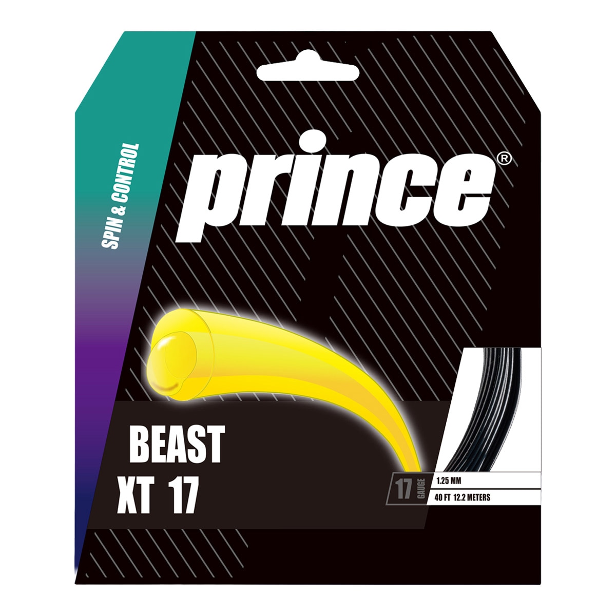 【予約】プリンス prince テニスガット 単張り ビースト XT 17（BEAST XT 17） 125 ブラック 7JJ053（165）