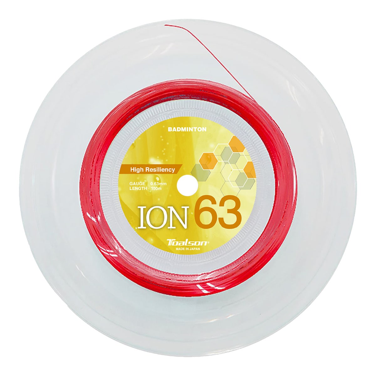 トアルソン TOALSON ガット バドミントン用 ロール イオン 63 （ION 63） 0.63 レッド 841631R