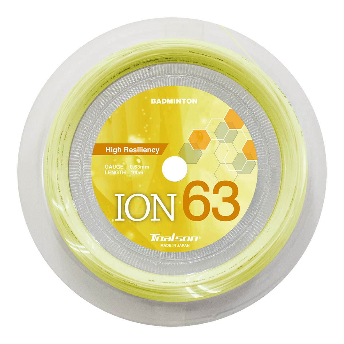 トアルソン TOALSON ガット バドミントン用 ロール イオン 63 （ION 63） 0.63 オプティックイエロー 841631Y