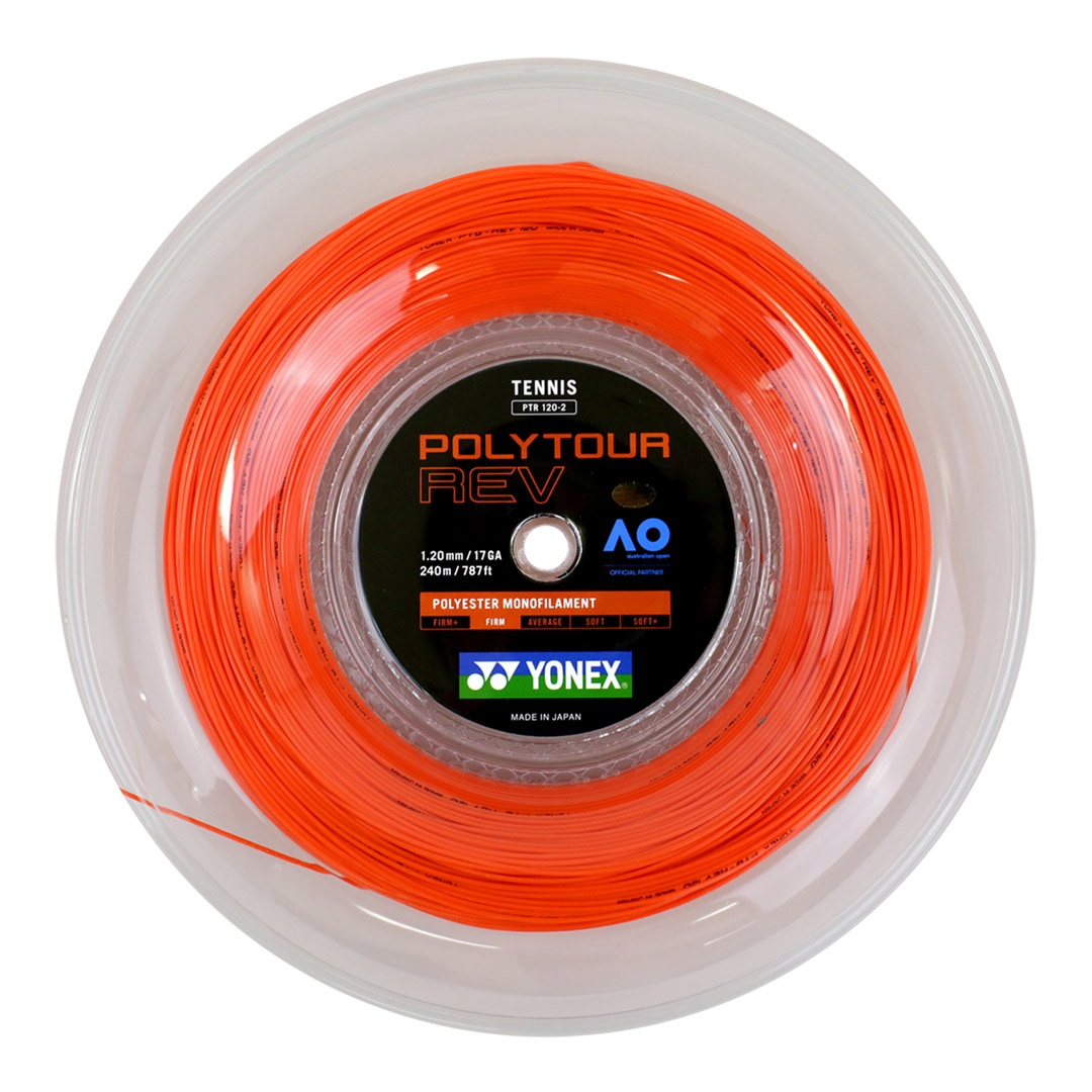 ヨネックス YONEX テニスガット ロール ポリツアーレブ（POLYTOUR REV） 120 ブライトオレンジ PTR120-2（160）