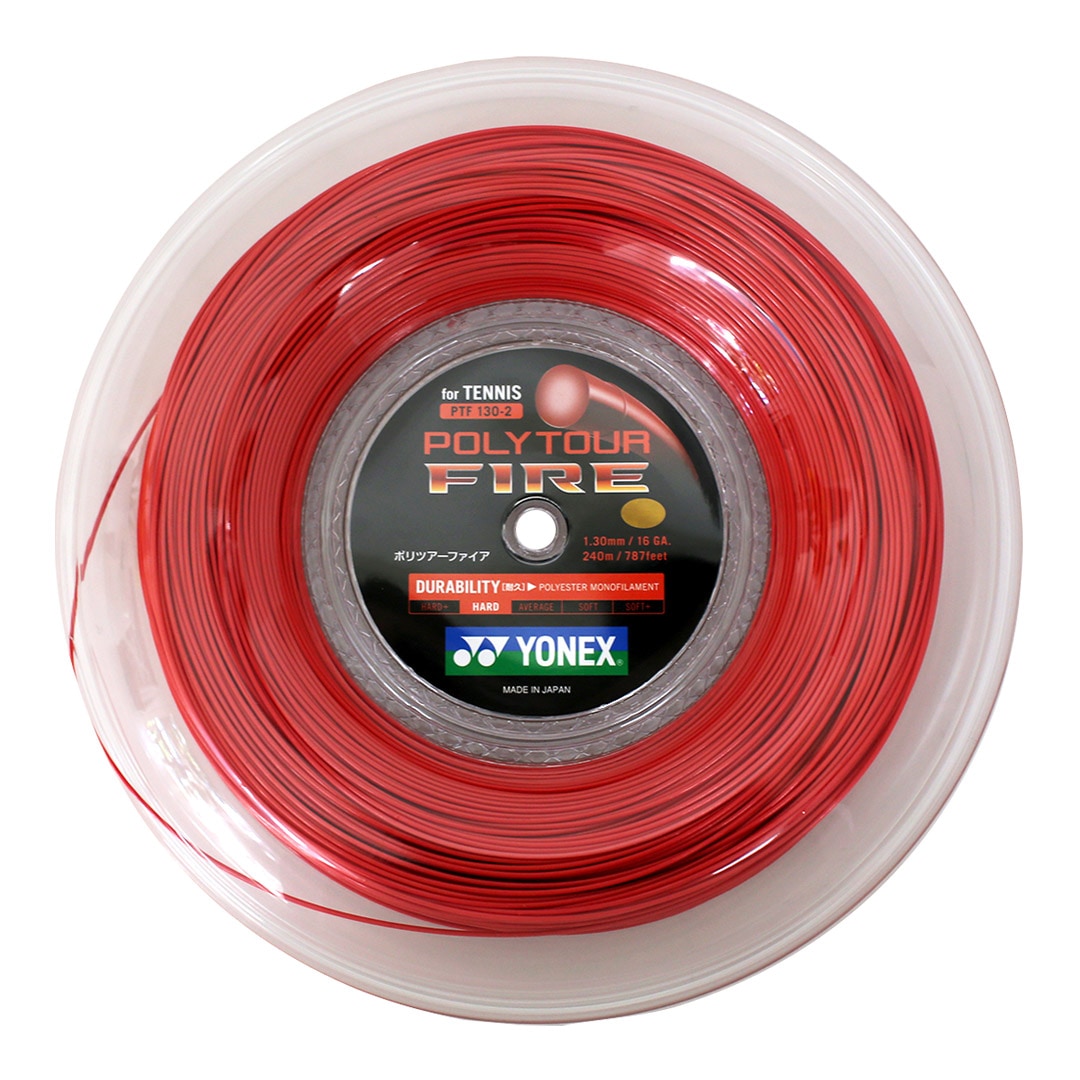 ヨネックス YONEX テニスガット ロール ポリツアーファイア（POLY TOUR FIRE） 130 レッド PTF130-2