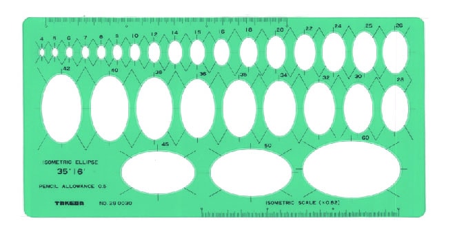 テンプレート アイソメトリック定規(大)【29-0030】