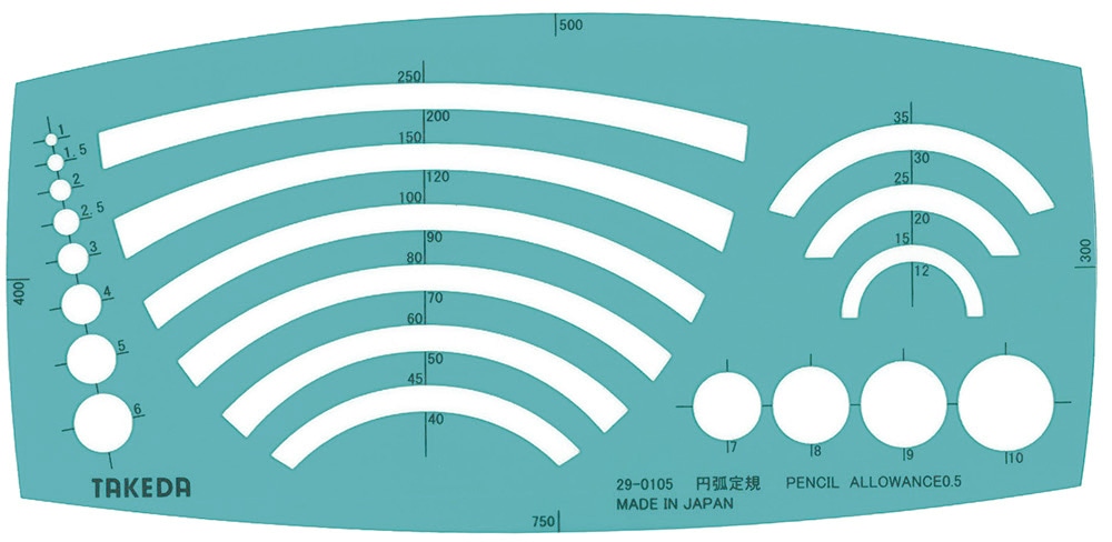テンプレート 円弧定規 【29-0105】