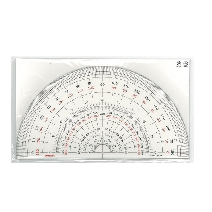 半円分度器 250mm×3mm厚 S-25