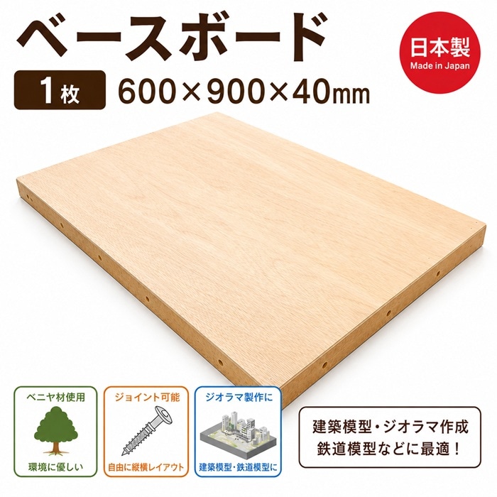 タケ　804040 天板取り外し可能仕様 takeda タケダ ベニヤ ベースボード 1枚 【600×900×40mm】 | ジオラマ