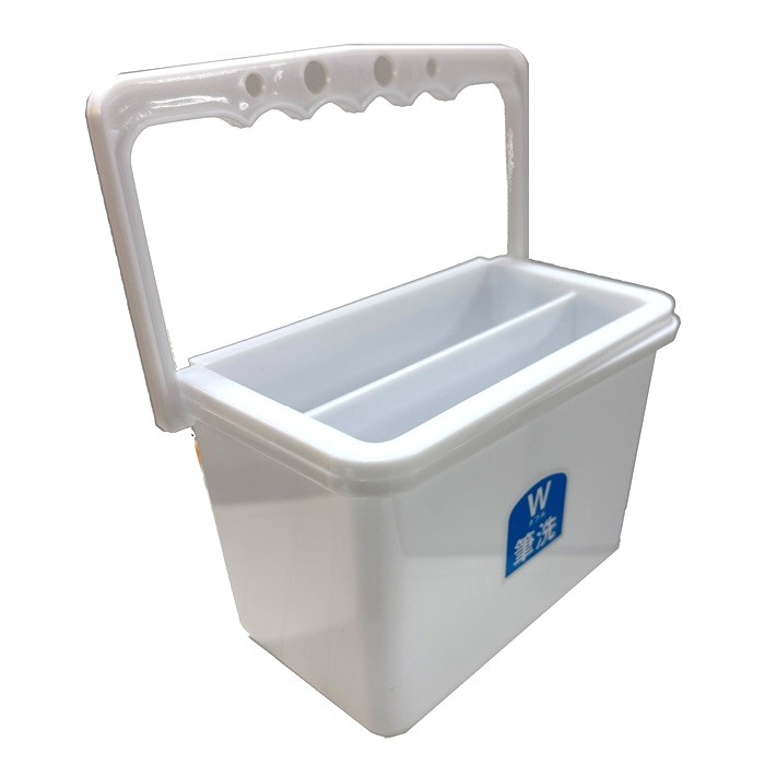 ミッキー W筆洗 10×10 950ml キレイに洗える2槽式バケツ 軽くて丈夫 プラスチック製 持ち手付き 持ち運びラクラク