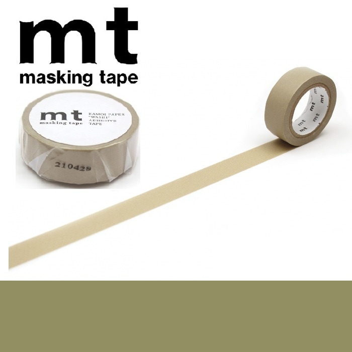 mt カモ井加工紙 1P ベージュ マスキングテープ サイズ幅15mm×長さ7m 無地