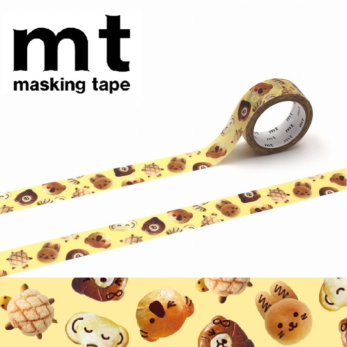 【メール便OK】mt ex カモ井加工紙 1P どうぶつパン マスキングテープ サイズ幅15mm×長さ5m 