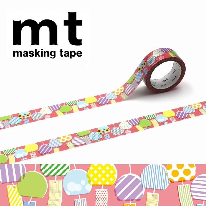 【メール便OK】mtex カモ井加工紙 1P 風鈴 マスキングテープ サイズ幅15mm×長さ5m