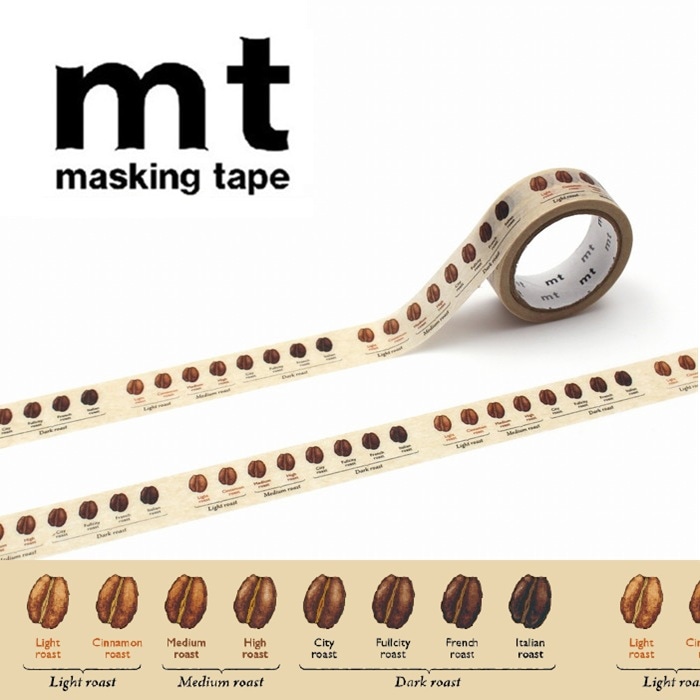 【メール便OK】mt カモ井加工紙 1P mt upcycle コーヒーロースト マスキングテープ サイズ：幅15mm×長さ5m