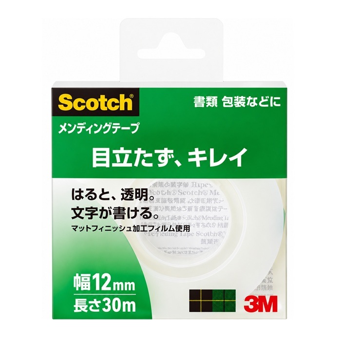 スコッチ メンディングテープ 810-1-12C 透明 12 mm x 30 m