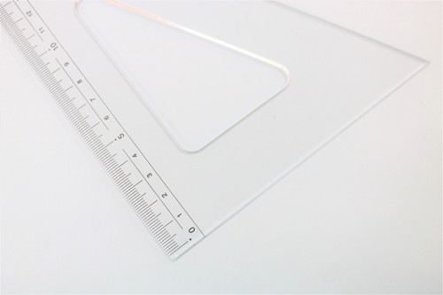 三角定規 24cmx3mm 目付面取 【22-0740】 | 製図用品・収納,三角定規