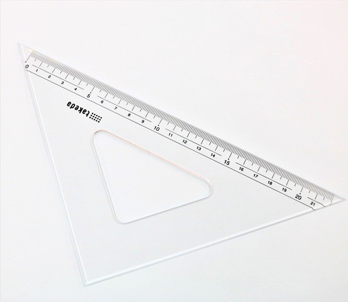 三角定規 24cmx3mm 目付面取 【22-0740】 | 製図用品・収納,三角定規