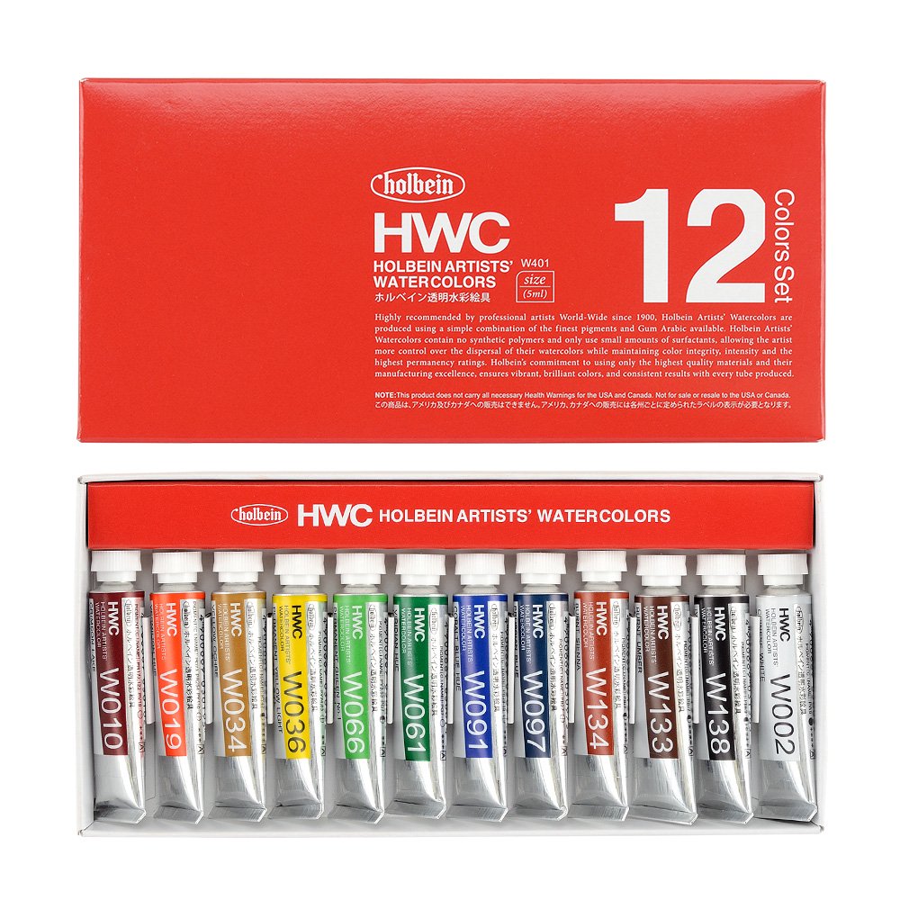 ホルベイン 透明水彩絵具 5ml W401 12色セット | 画材・コミック・用紙