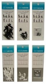 シルエット人形 アクリル(黒・白)人と犬猫 (1/100 1/200) 8種各1個