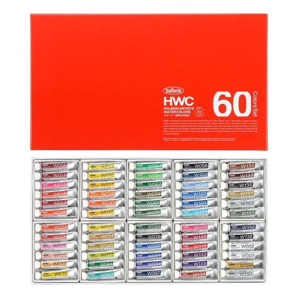 ホルベイン透明水彩絵具43本 ホルベイン透明水彩絵具 12色セット紙箱キット」新登場