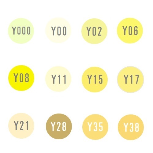 too コピック チャオ Y イエロー系 3本セット Y000 Y00 Y02 Y06 Y08 Y11 Y15 Y17 Y21 Y28 Y35 Y38 【同色3本入り】