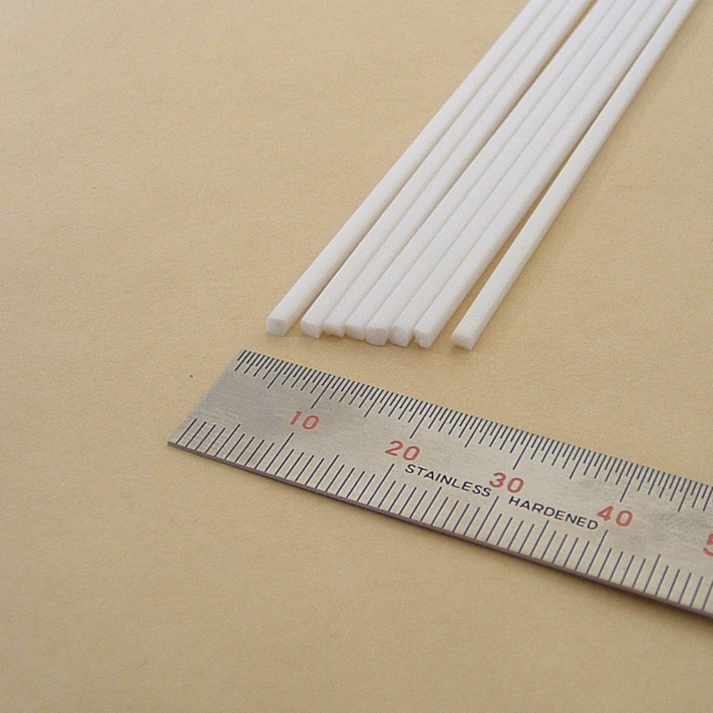 スチロール 丸棒・角棒 長さ400mm 【1/2/3/5mm】 | ジオラマ・模型