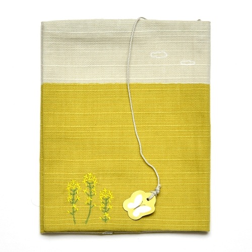 布のブックカバー 菜の花畑