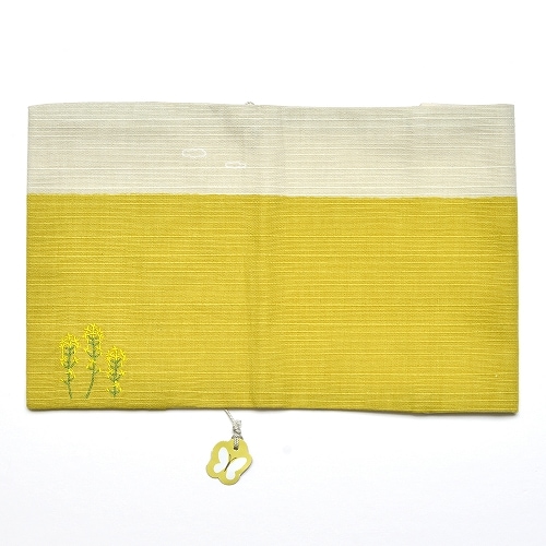 布のブックカバー 菜の花畑