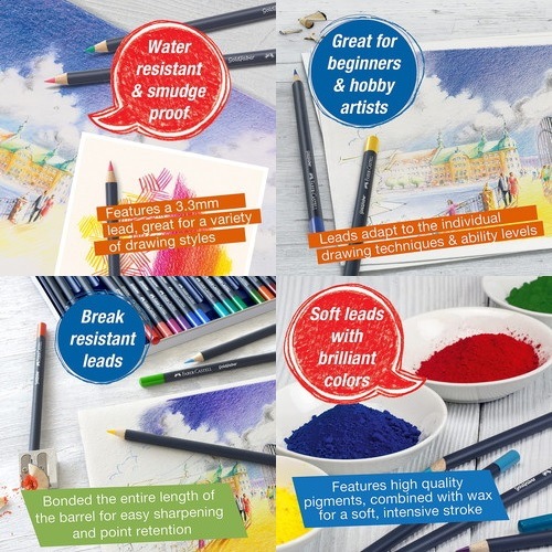 Faber-Castell ゴールド ファーバー アクア 水彩色鉛筆 36色 （缶入