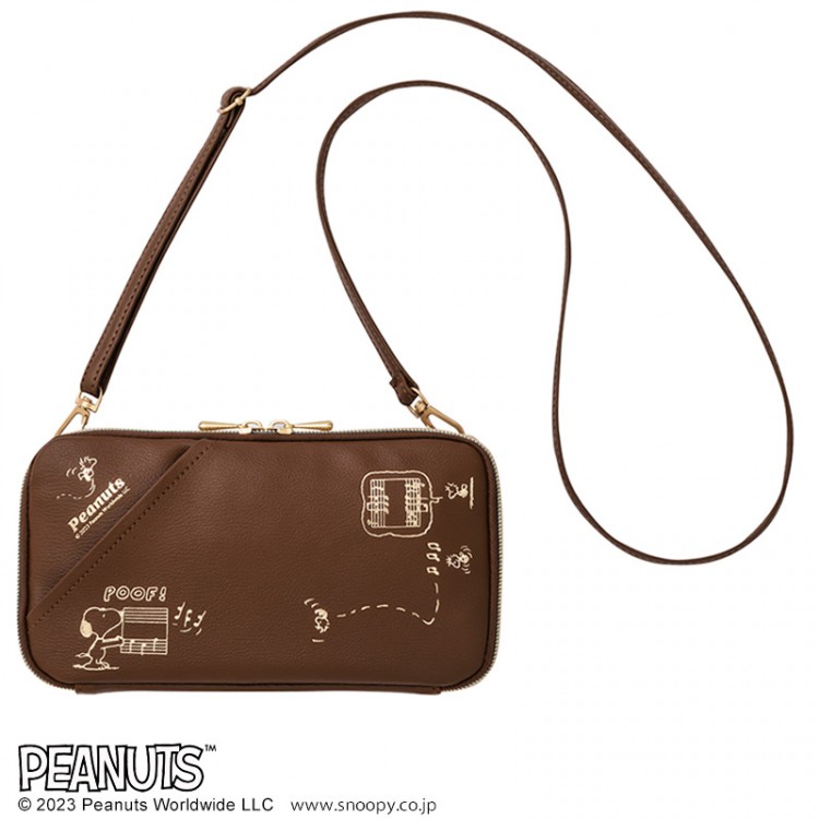 SNOOPY タテでもヨコでも持てる！ スマホショルダー BOOK BROWN | 商品