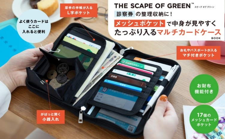 THE SCAPE OF GREEN 診察券の整理収納に! メッシュポケットで中身が
