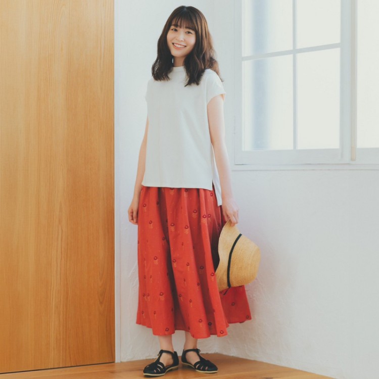 通販 kippis×ゆべし ときめく花刺繍ロングスカート 商品 | RED スカート