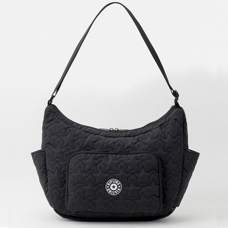 極美品✿ブラック キルティングバッグ~~ Kipling 整理上手な8ポケット 星柄キルティングバッグBOOK | 商品