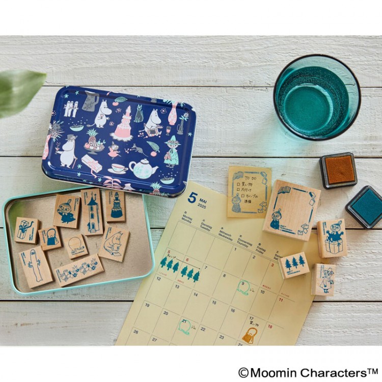 moomo3本セット MOOMIN カードにも手帳にも、一年中使える! 押すだけでかわいい大人の