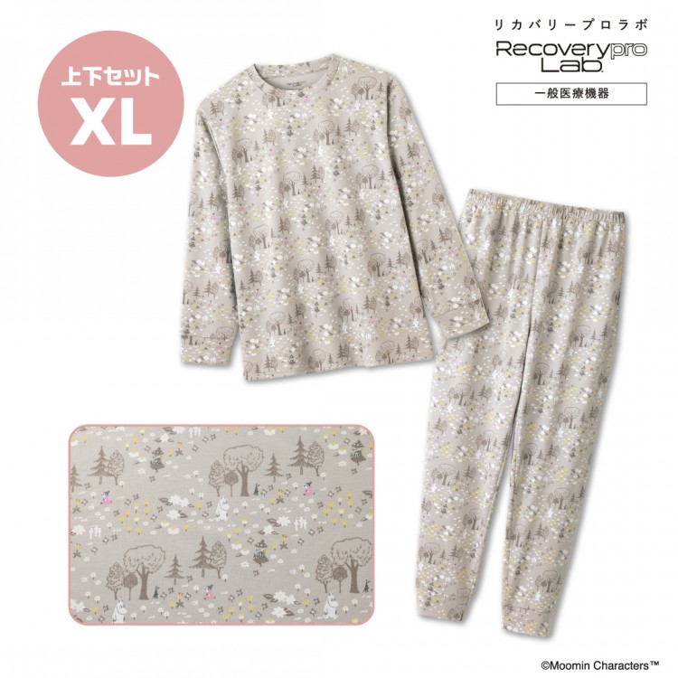 お買い得♡お揃い　リバティ　お花チャーム付ダブルリボンくるみボタン　3個セット 一般医療機器】Recoverypro Lab. 疲労回復ウェア『MOOMIN 森と花』上下