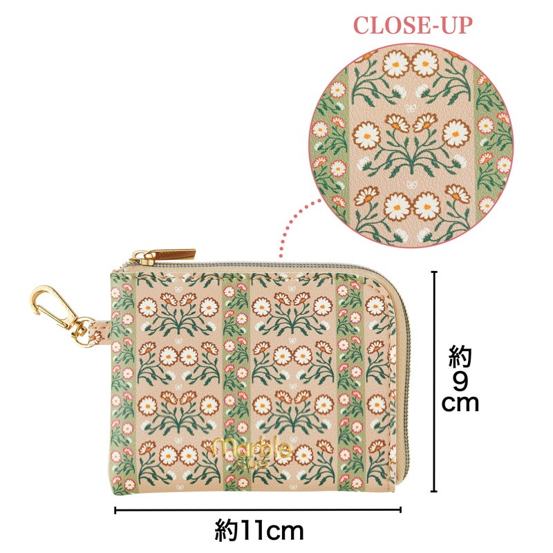 【リンネル 2022年4月号 雑誌付録】マーブルシュッド 花柄がかわいいスリム財布 スマホも入るマルチショルダーバッグ