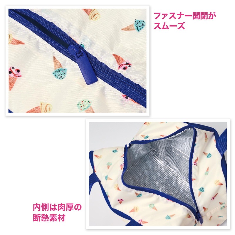 【steady. ステディ. 2022年5月号 雑誌付録】サーティワンアイスクリーム アイスクリーム柄 保冷バッグ&ミニチャーム 2点セット