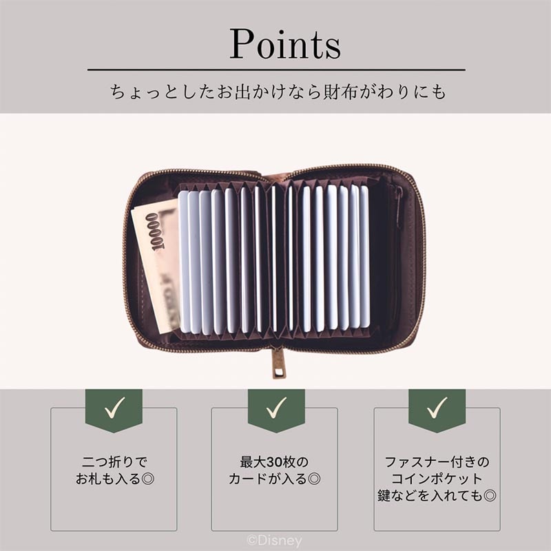 【ファミリーマート限定 ディズニー ムック本 付録】ミッキーマウス カードケース ブラウン