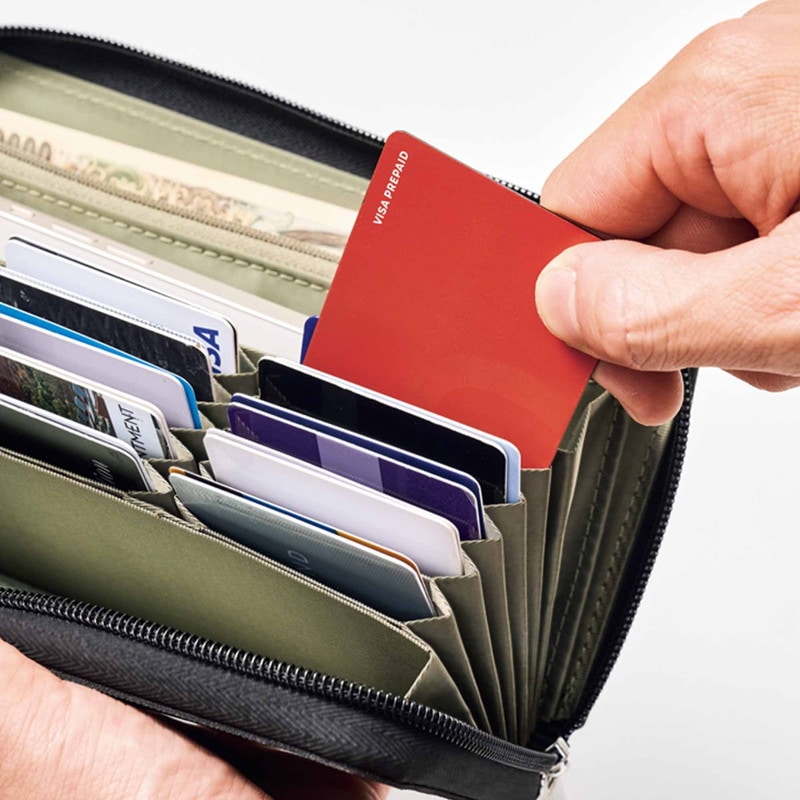 【MonoMaster モノマスター 1月号 雑誌付録】HAMILTON ハミルトン スマホも入る じゃばら式 整理 収納 長財布