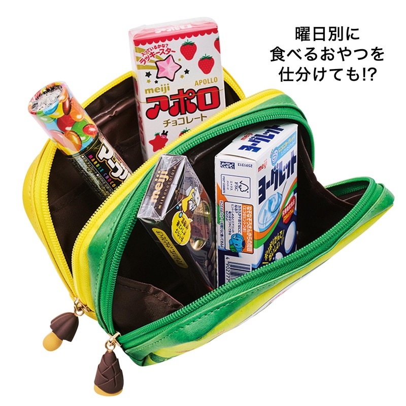 【MonoMax モノマックス 2022年4月号 雑誌付録】明治 きのこの山&たけのこの里 両A面2層ポーチ