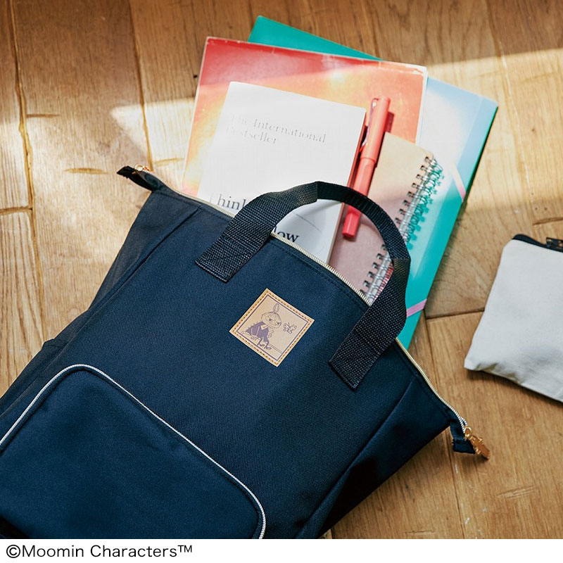 雑誌付録【ムーミン 大きく開く多機能ポケット付き2WAYトートリュック】2021年9月1日発売