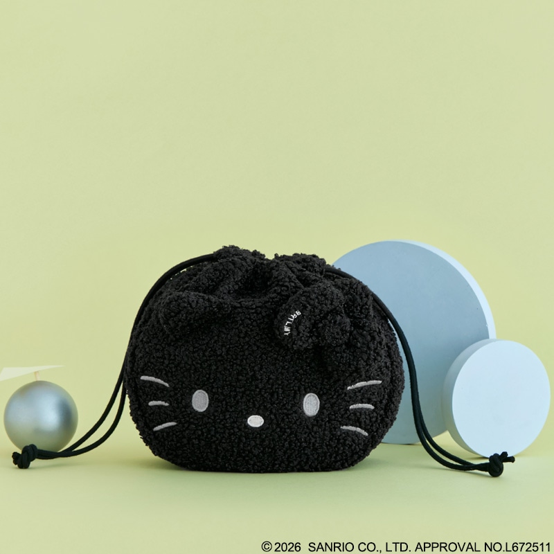 HELLO KITTY × BRILMY ズボラさんでも整理がかなう 巾着コスメポーチ