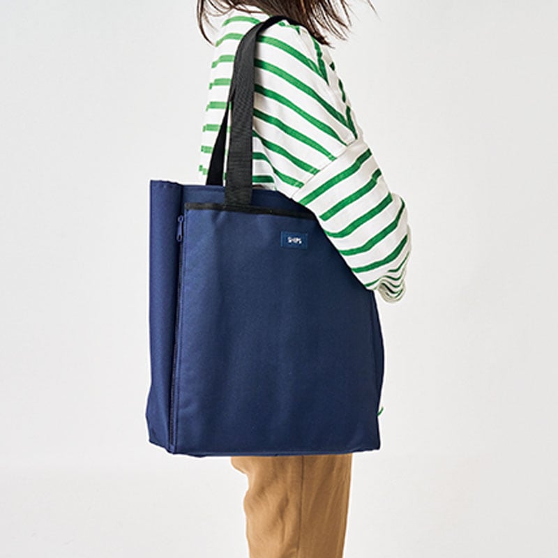 【MonoMax モノマックス 2021年12月号 雑誌付録】シップス SHIPSのキレイにしまえて取り出しやすい ３層じゃばらポケット付きトート