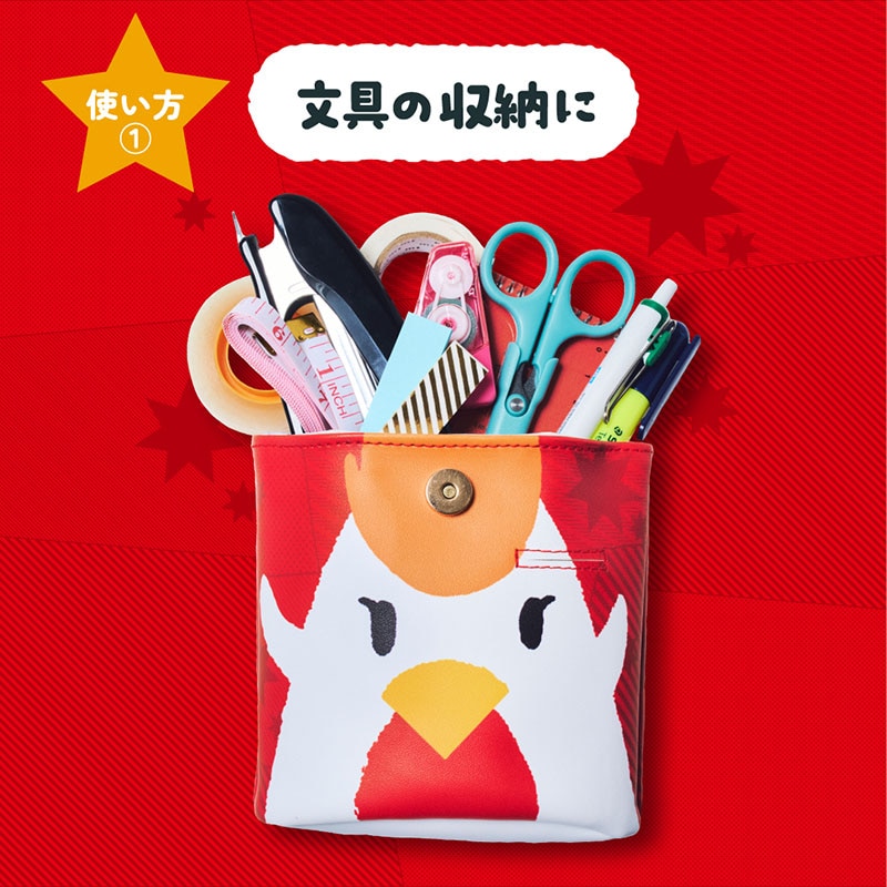 【ローソン限定付録 ムック本 付録】からあげクン ポーチ レッド