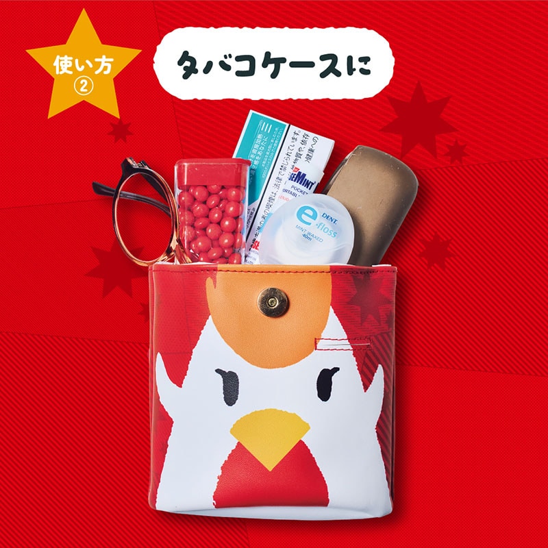 【ローソン限定付録 ムック本 付録】からあげクン ポーチ レッド