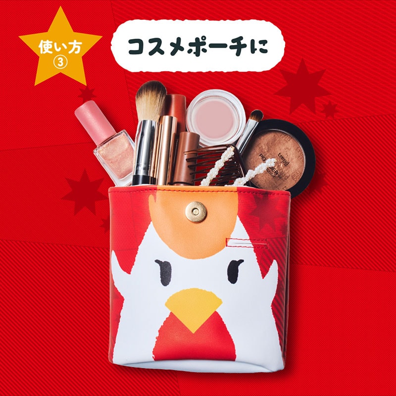 【ローソン限定付録 ムック本 付録】からあげクン ポーチ レッド