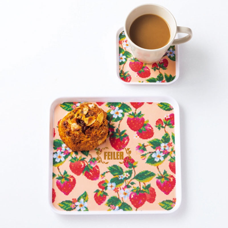 【InRed インレッド 2021年12月号増刊】フェイラー ストロベリーフィールド 可憐なイチゴ柄トレー 2枚セット