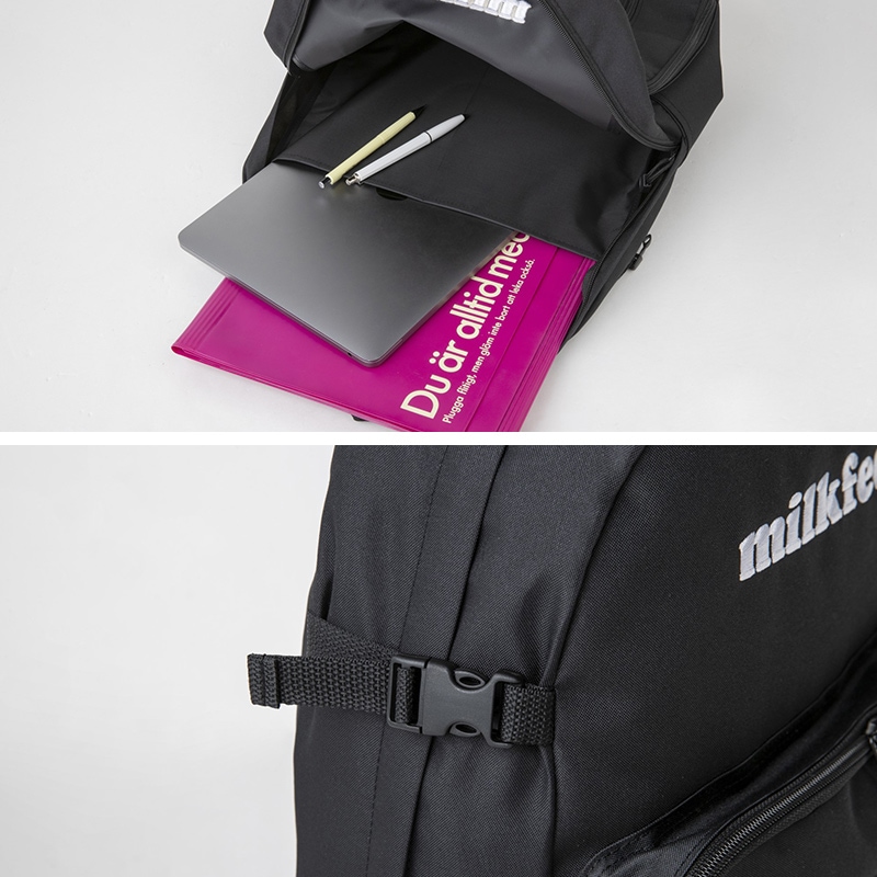 【セブンイレブン限定 ミルクフェド ムック本 付録】マルチ ポケット バッグパック ブラック スペシャルパッケージ