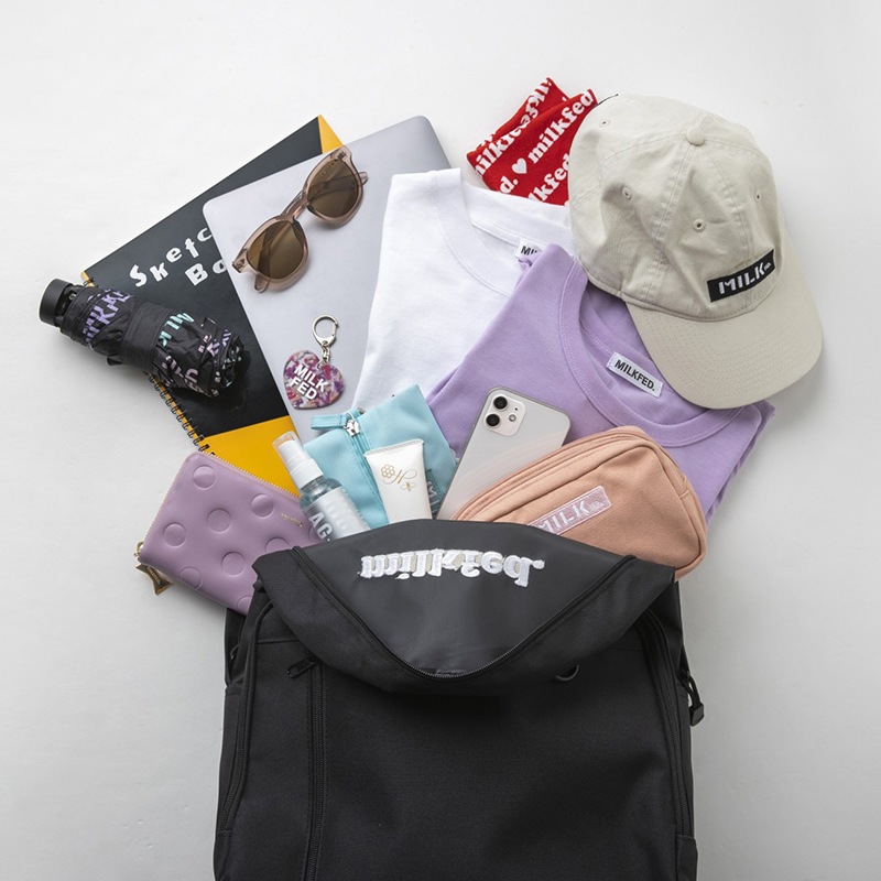 【セブンイレブン限定 ミルクフェド ムック本 付録】マルチ ポケット バッグパック ブラック スペシャルパッケージ