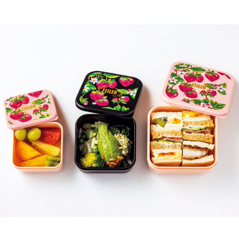 【InRed インレッド 2021年12月号宝島チャンネル限定号】フェイラー ストロベリーフィールド 食品も雑貨も入れられるイチゴ柄コンテナ 3個セット