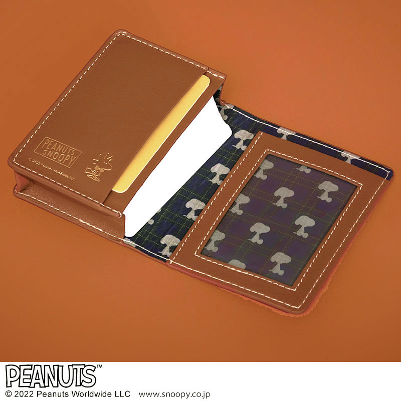 【ローソン限定付録 ムック本 付録】スヌーピー カードケース キャメル