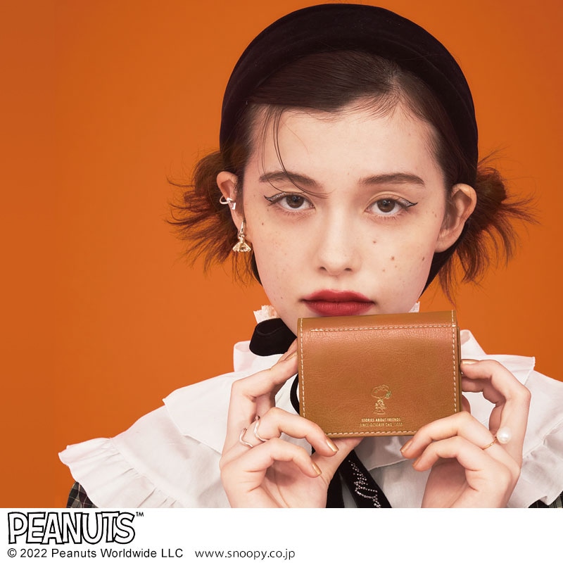 【ローソン限定付録 ムック本 付録】スヌーピー カードケース キャメル