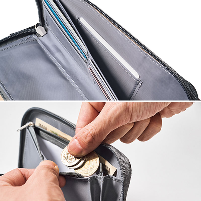 【MonoMax モノマックス 2021年12月号増刊 雑誌付録】セブンイレブン限定 ナノ・ユニバースのスマホも入る 隠しカードポケット付き 10大機能長財布