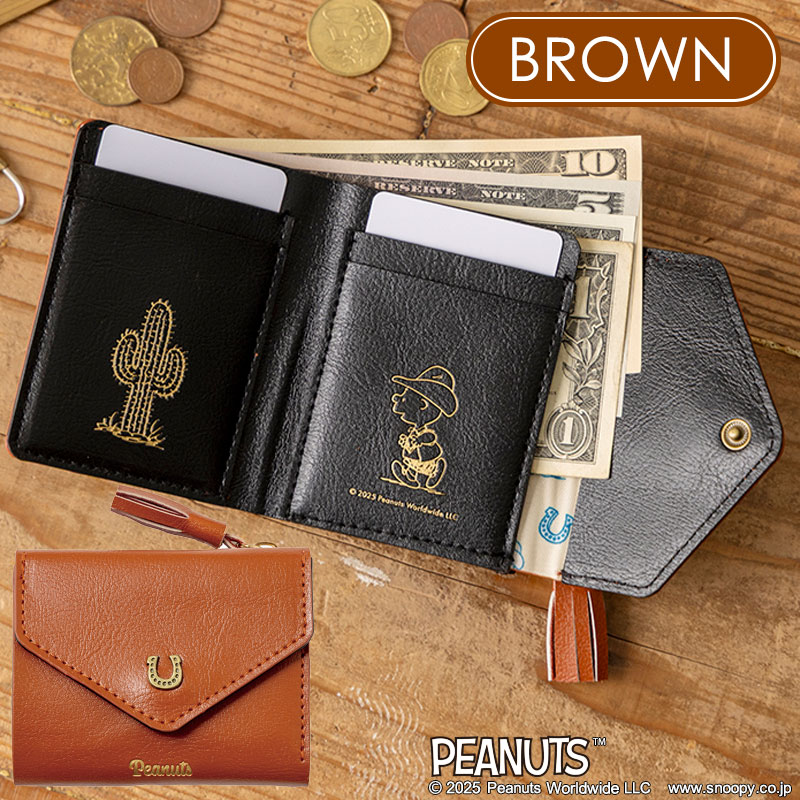 SNOOPY YEAR OF THE HORSE MINI WALLET BOOK BROWN | 商品